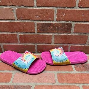 PUMA 'Cool Cat' Tie Dye/Pink Slide Sandals Women's Size 7C